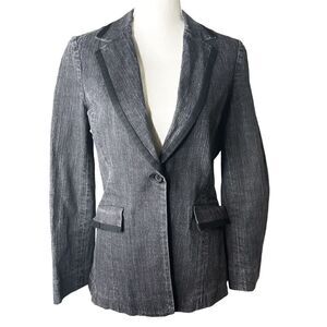 Kenneth Cole New York Black Denim Vintage Blazer Sz 2